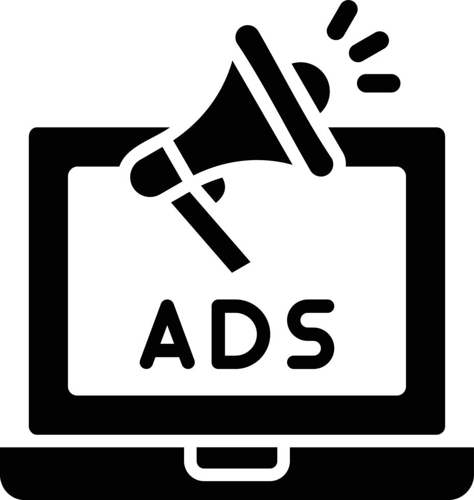 illustrazione del design dell'icona di vettore di pubblicità online