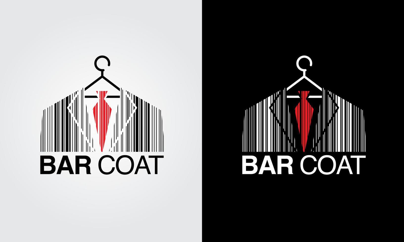 cappotto logo design con codice a barre vettore