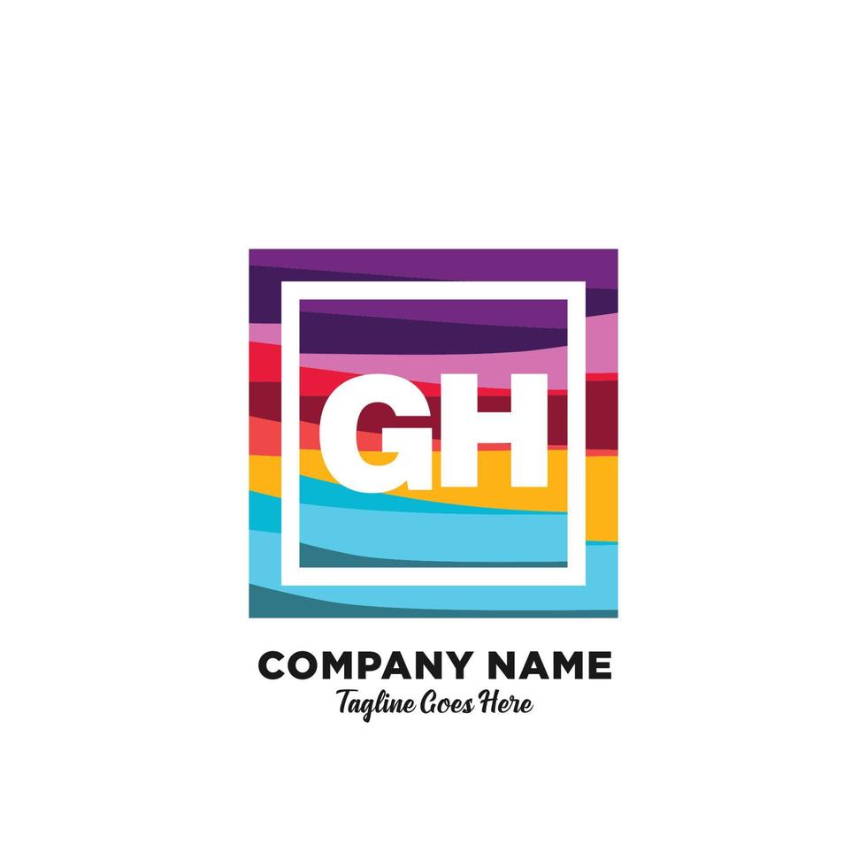 gh iniziale logo con colorato modello vettore. vettore