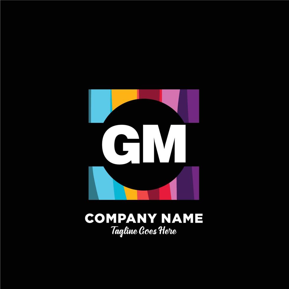 gm iniziale logo con colorato modello vettore. vettore