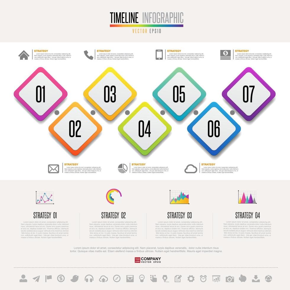 modello di progettazione infografica timeline vettore