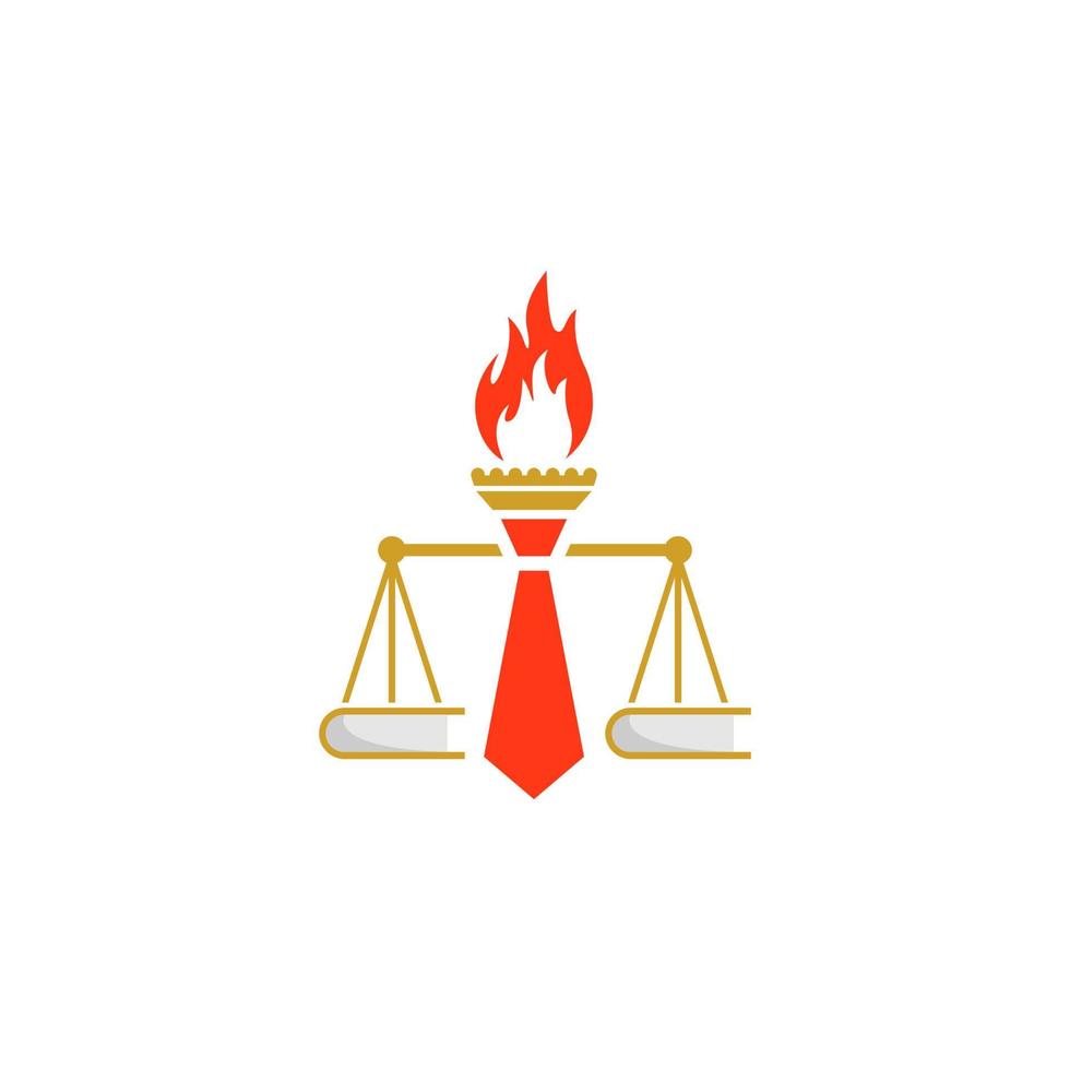 un' simbolo per un' legge azienda con fuoco su esso vettore