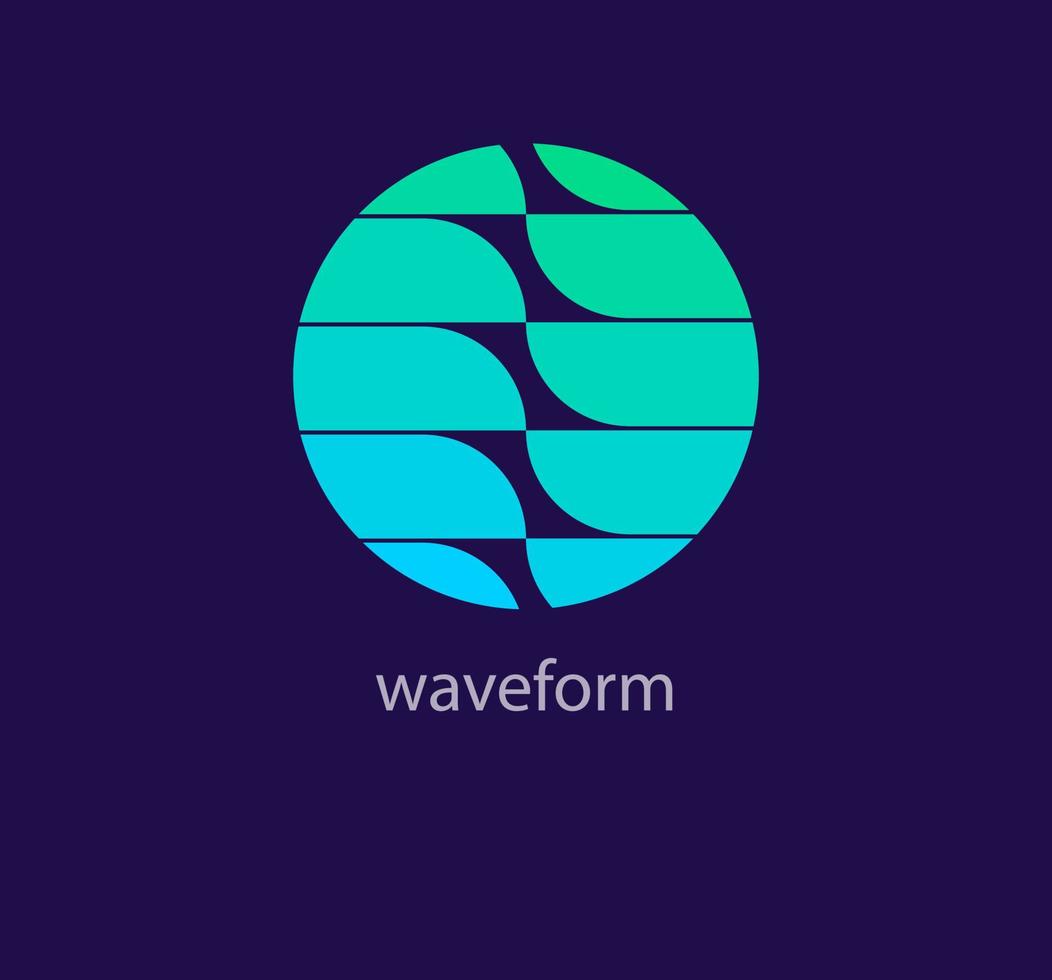 unico waveform logo. moderno design colore. oceano onda logo modello. vettore. vettore