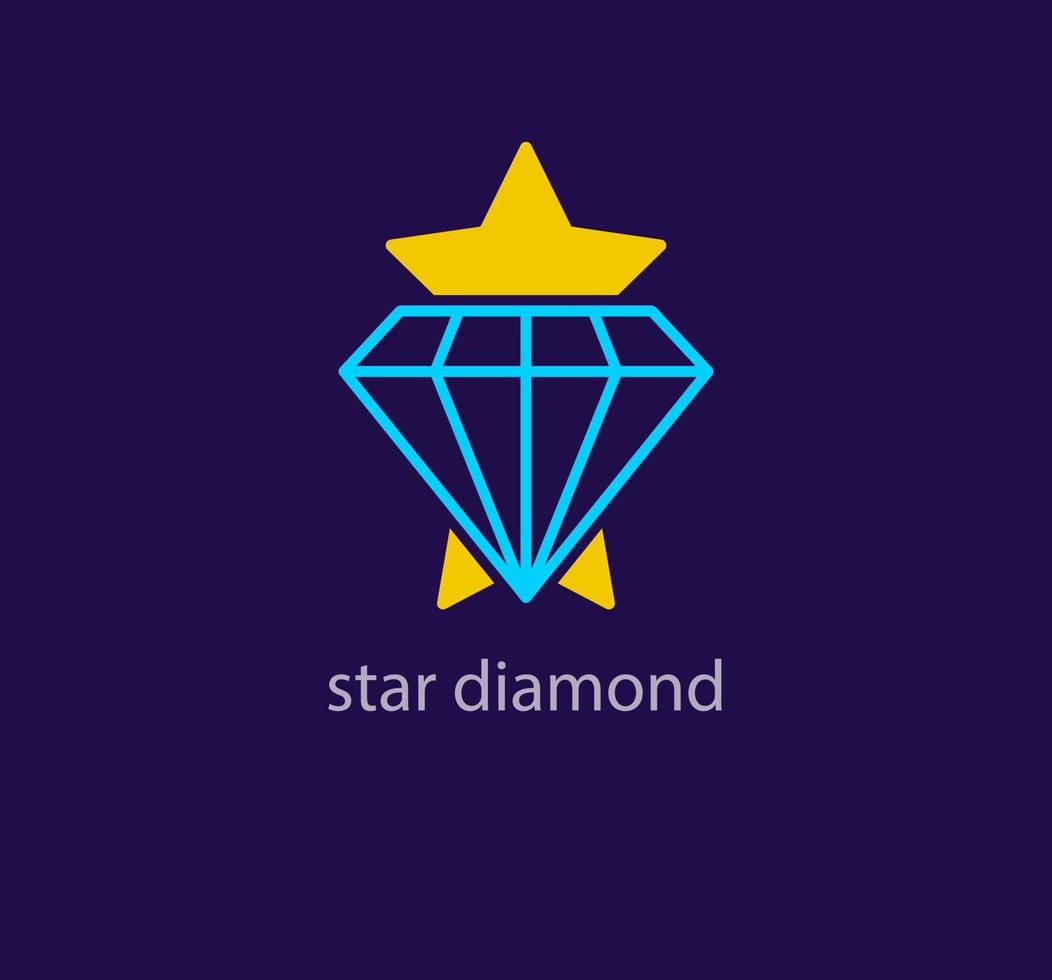 unico stella diamante logo. moderno design colore. stellato pietra preziosa logo modello. vettore. vettore