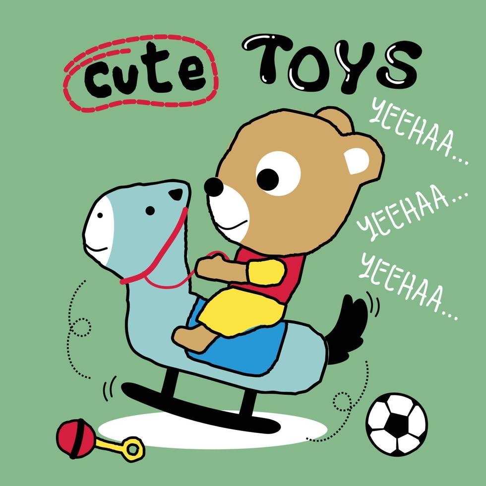 orso con giocattoli divertente animale cartone animato vettore