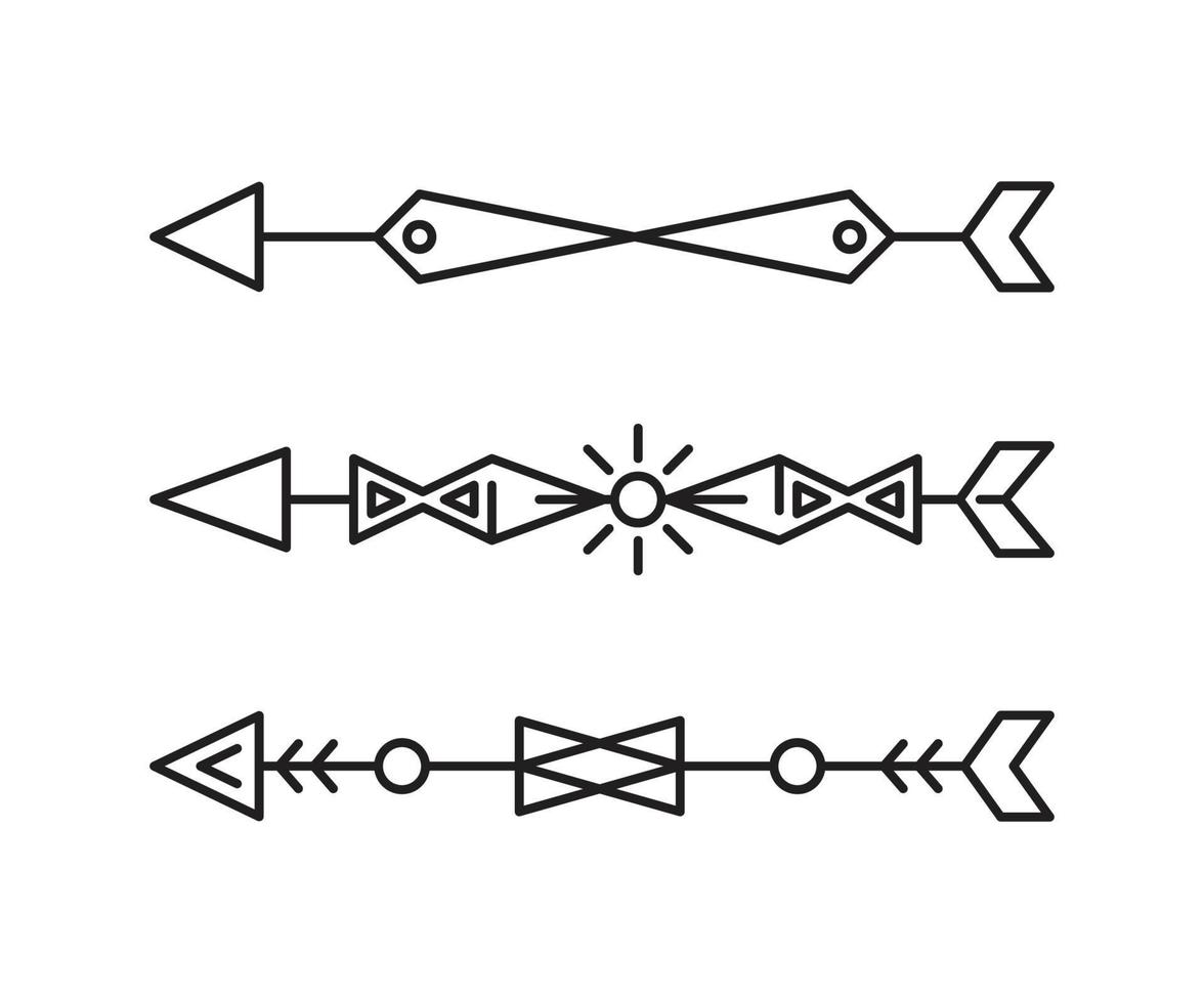 illustrazione di arte della linea di decorazione delle frecce vettore