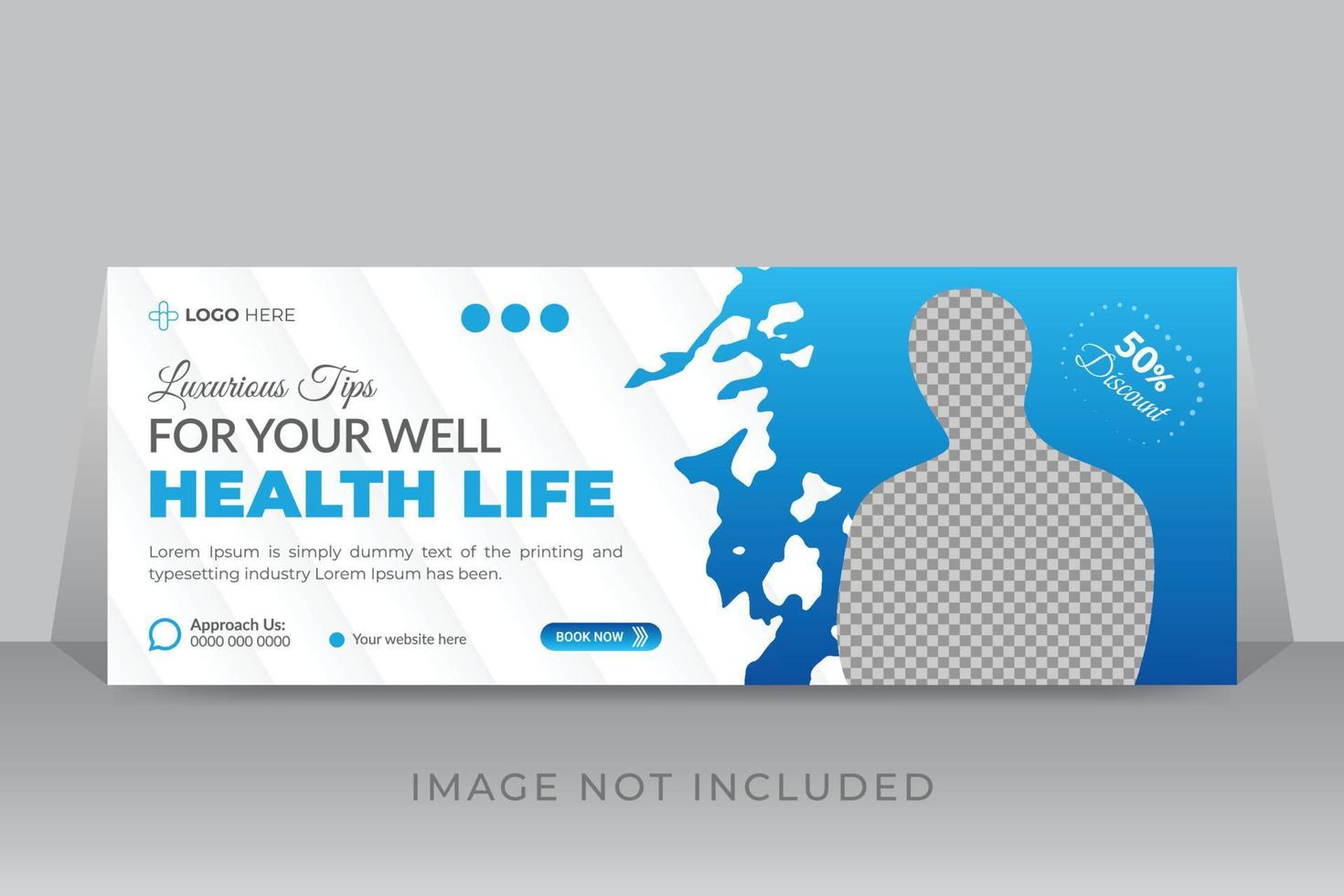 medico assistenza sanitaria sequenza temporale copertina foto modello design con pendenza colore vettore