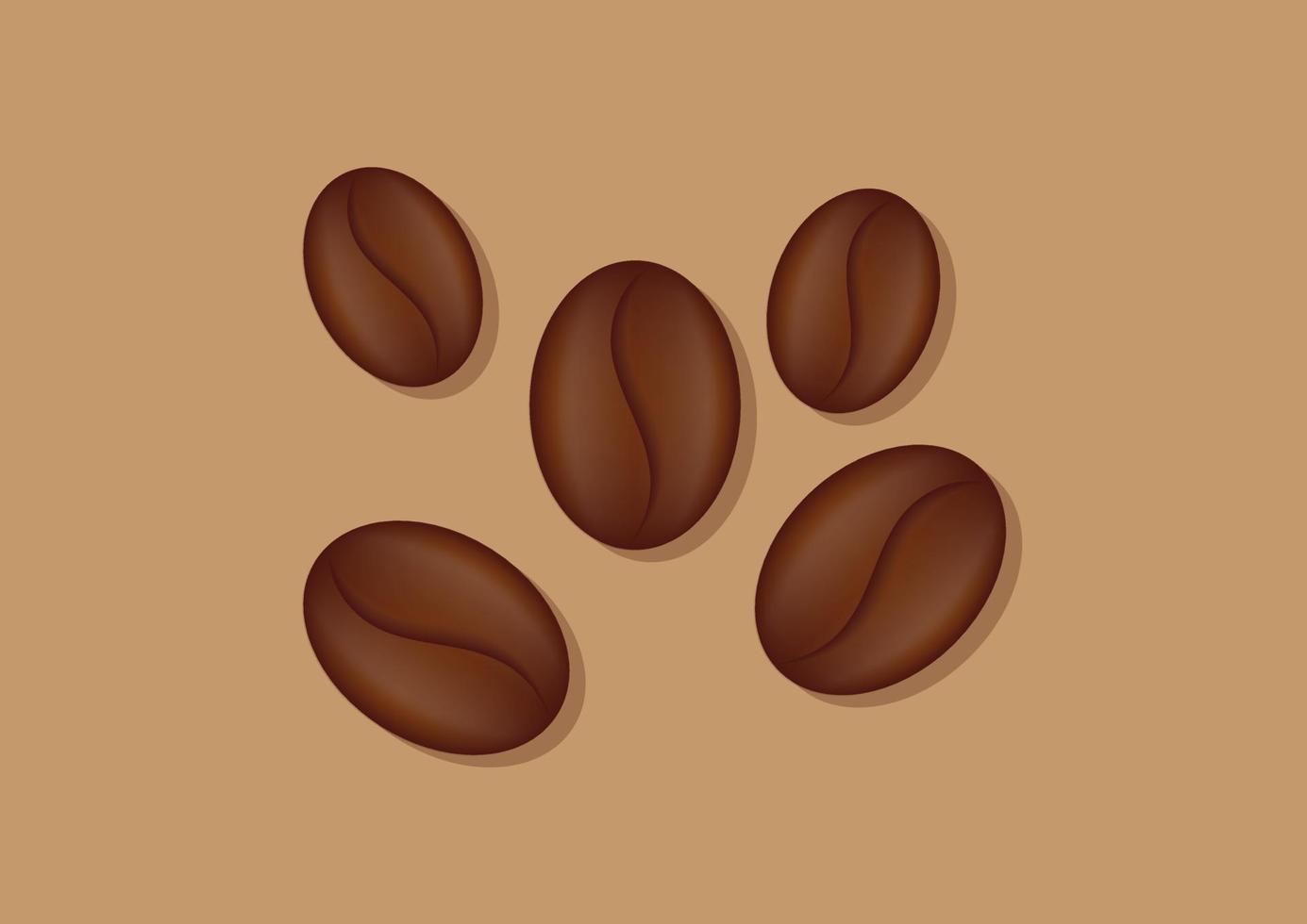 realistico caffè fagioli clipart vettore