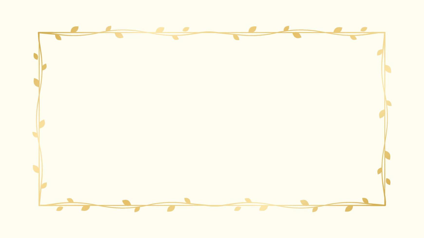 rettangolo d'oro telaio con botanico design. il giro vite telaio nozze elegante ghirlanda. vettore isolato illustrazione.