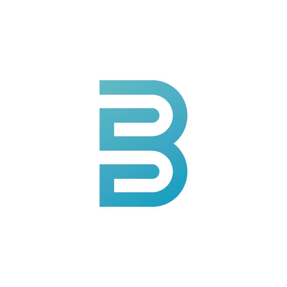 B lettera iniziale logo design modello vettore