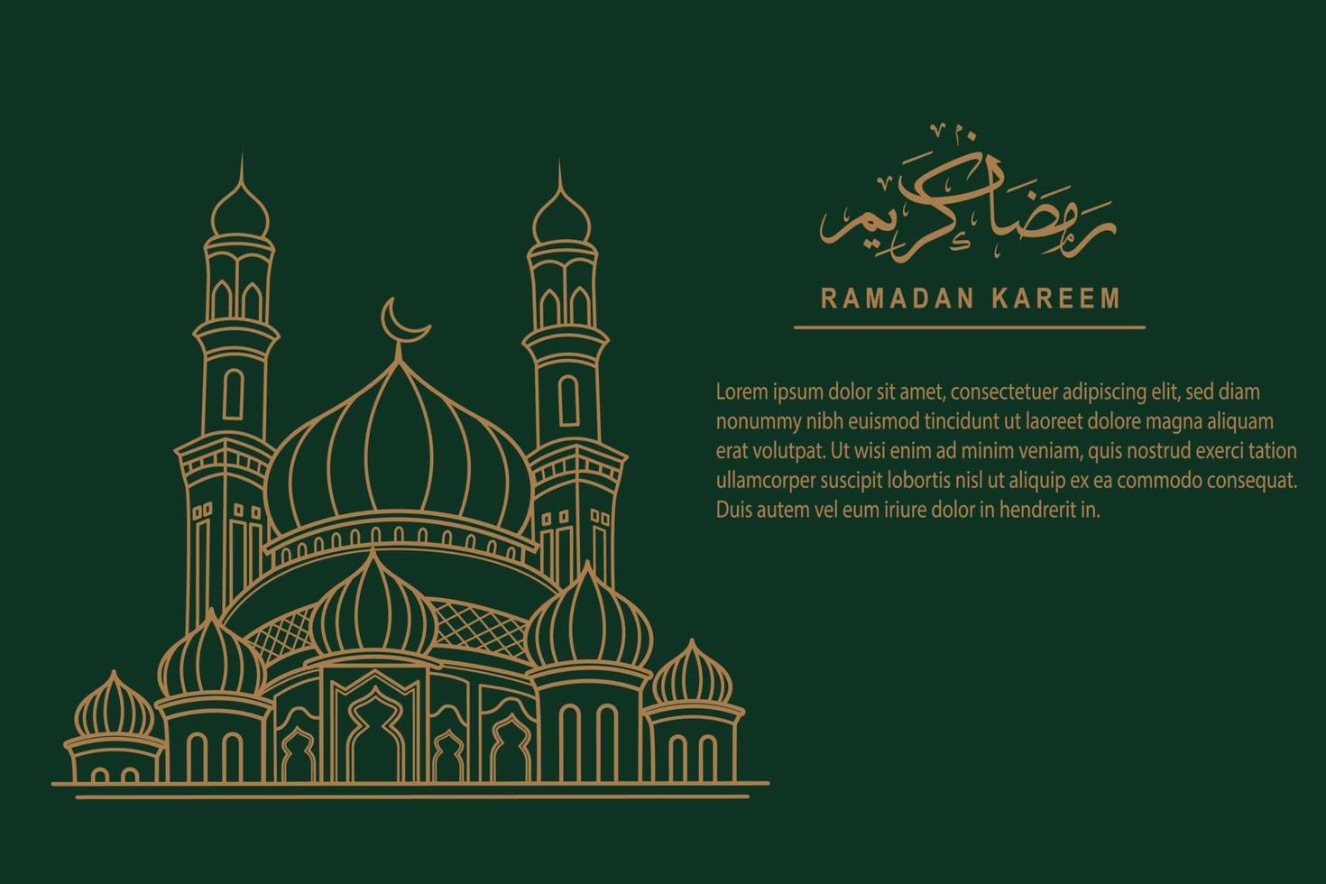 design per Ramadan kareem, islamico sfondo linea arte stile vettore illustrazione