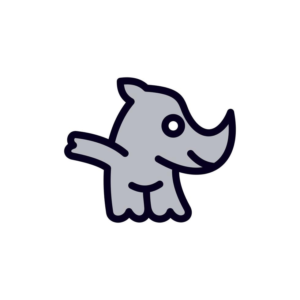 animale rinoceronte divertente carino moderno logo vettore