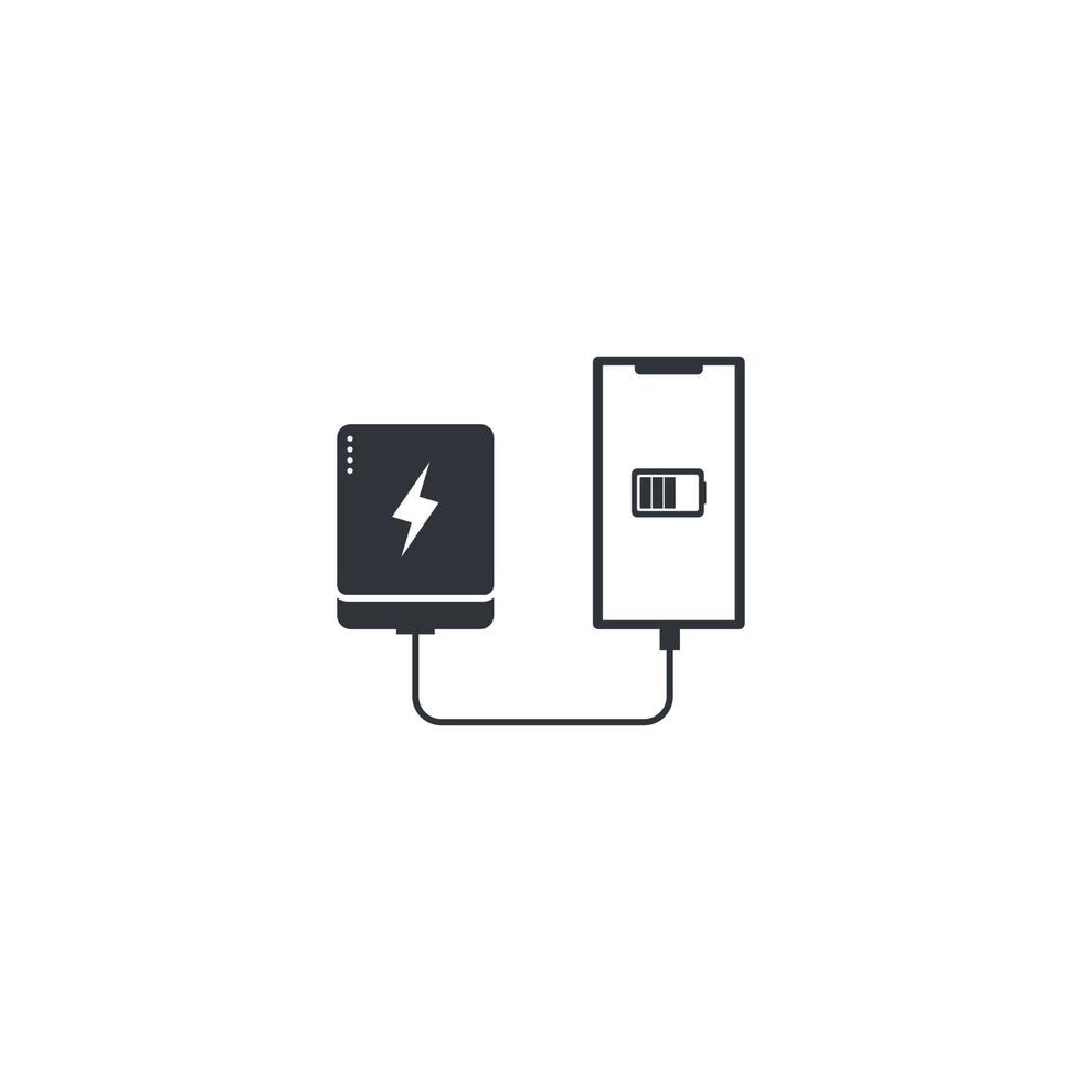 collegato accumulatore di energia per aggeggio vettore icona illustrazione design