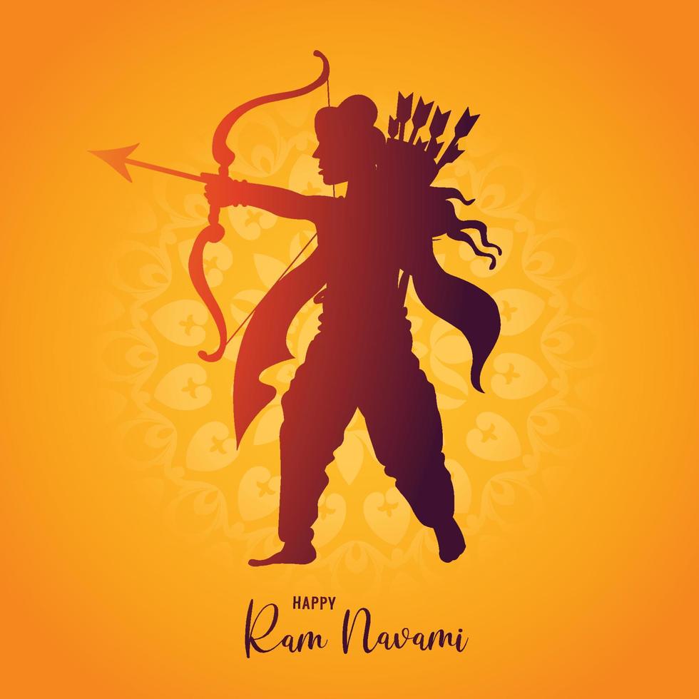 Lord Shree Ram Navami Festival Auguri Sfondo Carta vettore