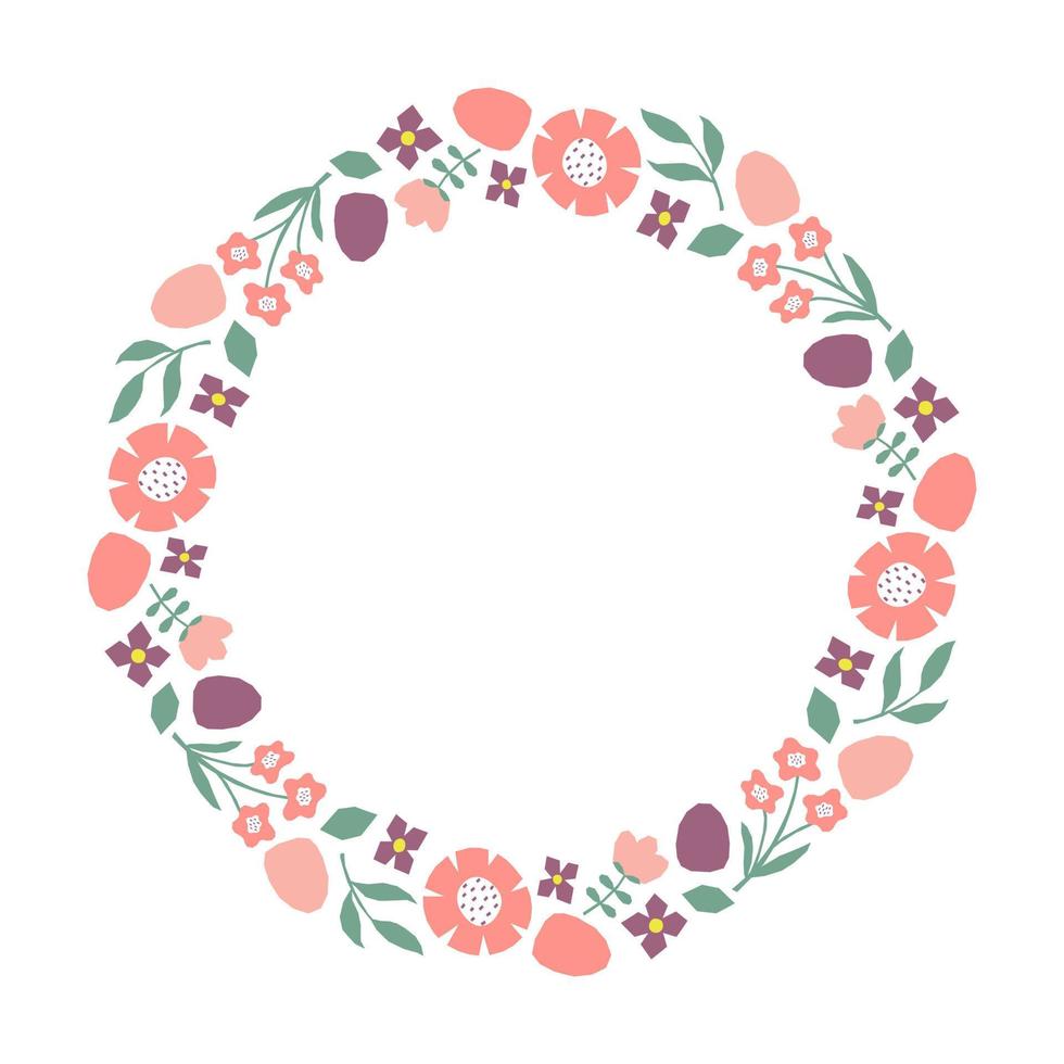colorato telaio con ritagliare rami, fiori e Pasqua uova. design elemento per saluto carta, invito, manifesto, sociale media vettore