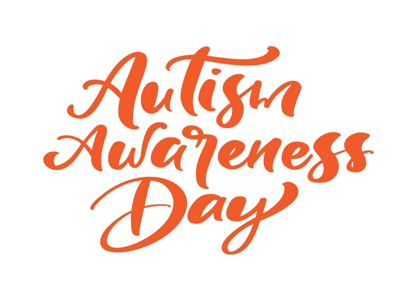 autismo consapevolezza giorno vettore calligrafico logo testo mano disegnare calligrafia scritta. per striscione, manifesto volantino, saluto carta per sociale media
