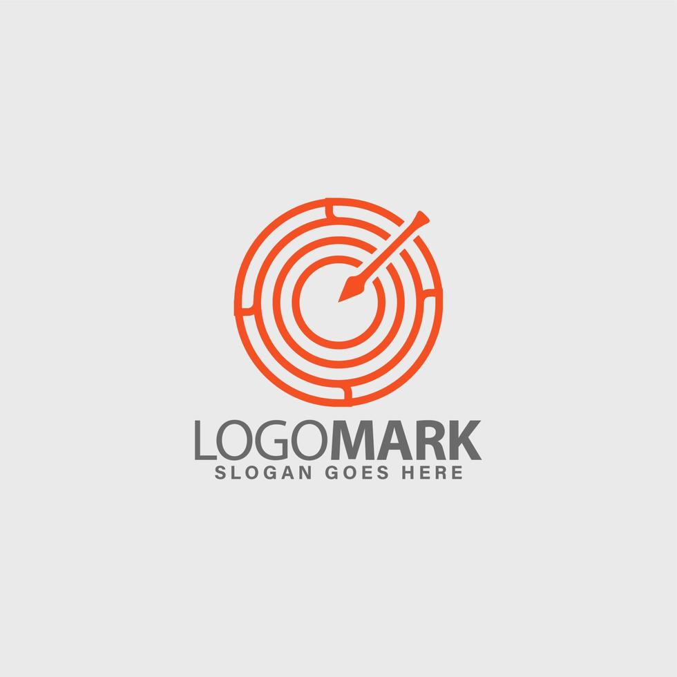 geometrico freccia bersaglio azienda attività commerciale logo minimalista idea vettore