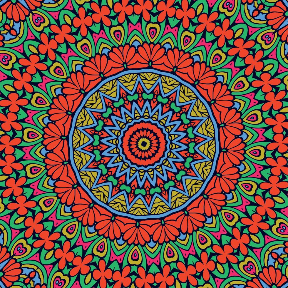 un' colorato mandala con un' fiore modello. vettore