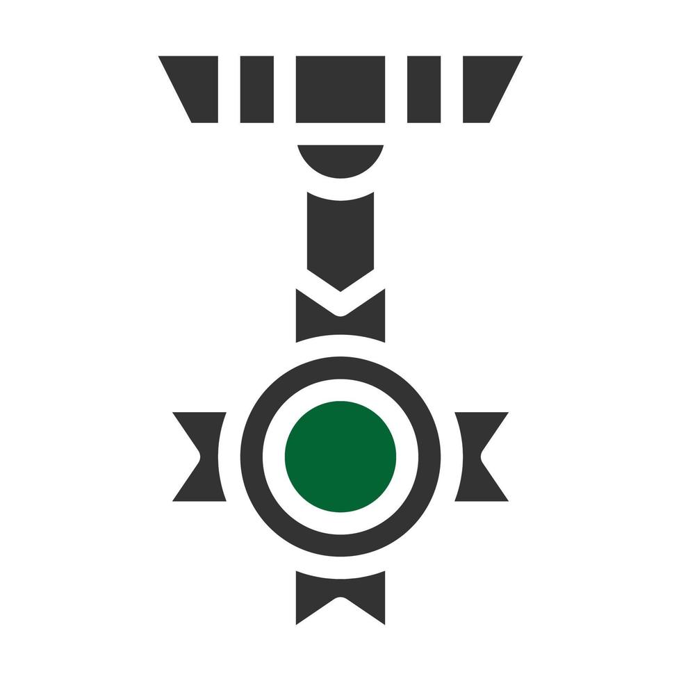 medaglia icona solido stile grigio verde colore militare illustrazione vettore esercito elemento e simbolo Perfetto.