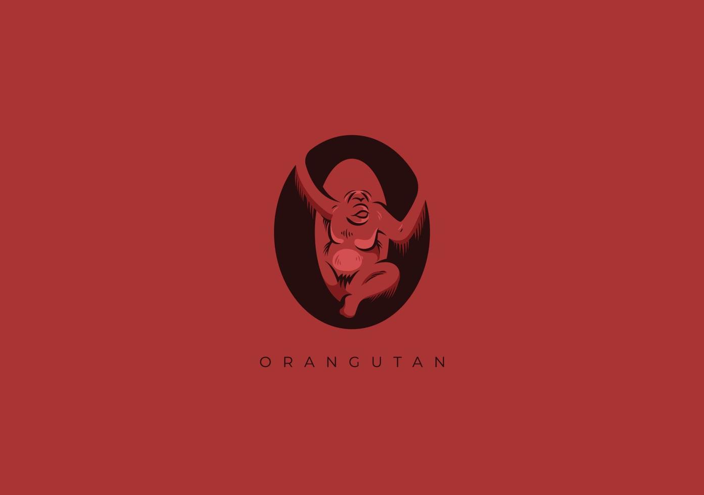 orangutan o monogramma, vettore logo