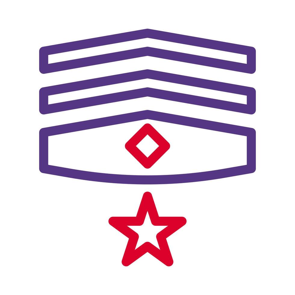 distintivo icona duocolor stile rosso viola colore militare illustrazione vettore esercito elemento e simbolo Perfetto.