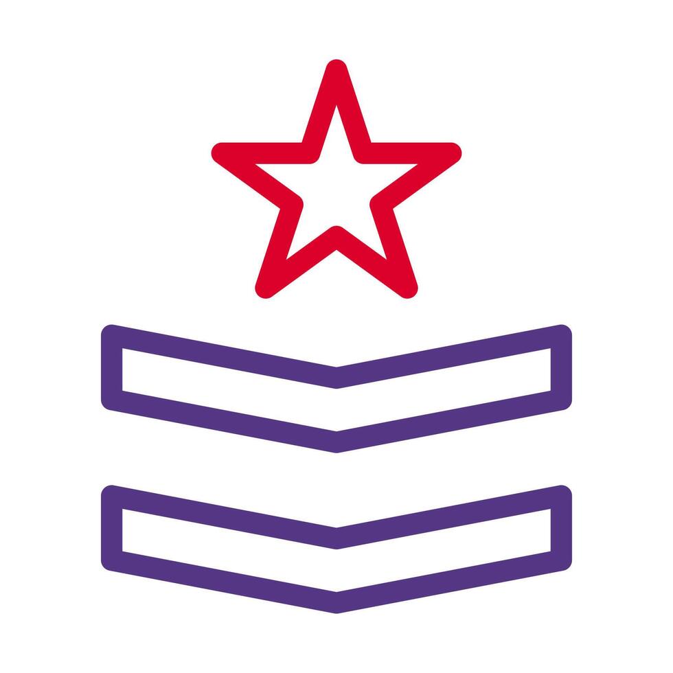 distintivo icona duocolor stile rosso viola colore militare illustrazione vettore esercito elemento e simbolo Perfetto.