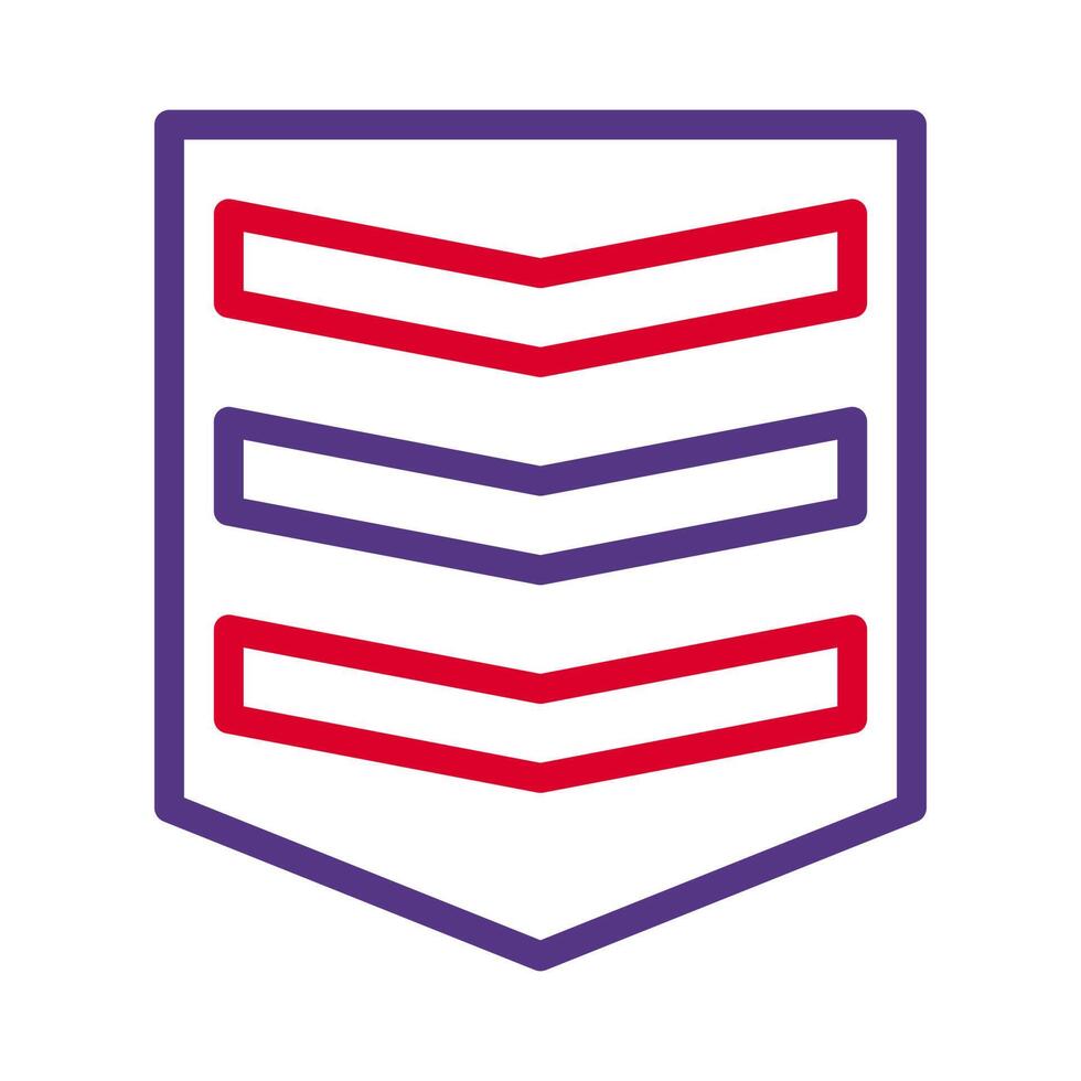 distintivo icona duocolor stile rosso viola colore militare illustrazione vettore esercito elemento e simbolo Perfetto.