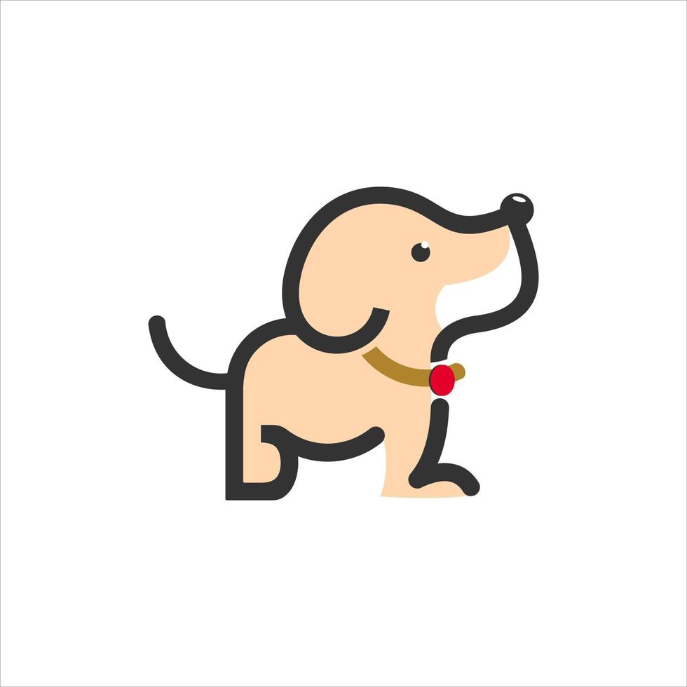carino cartone animato cucciolo cane animale domestico illustrazione vettore