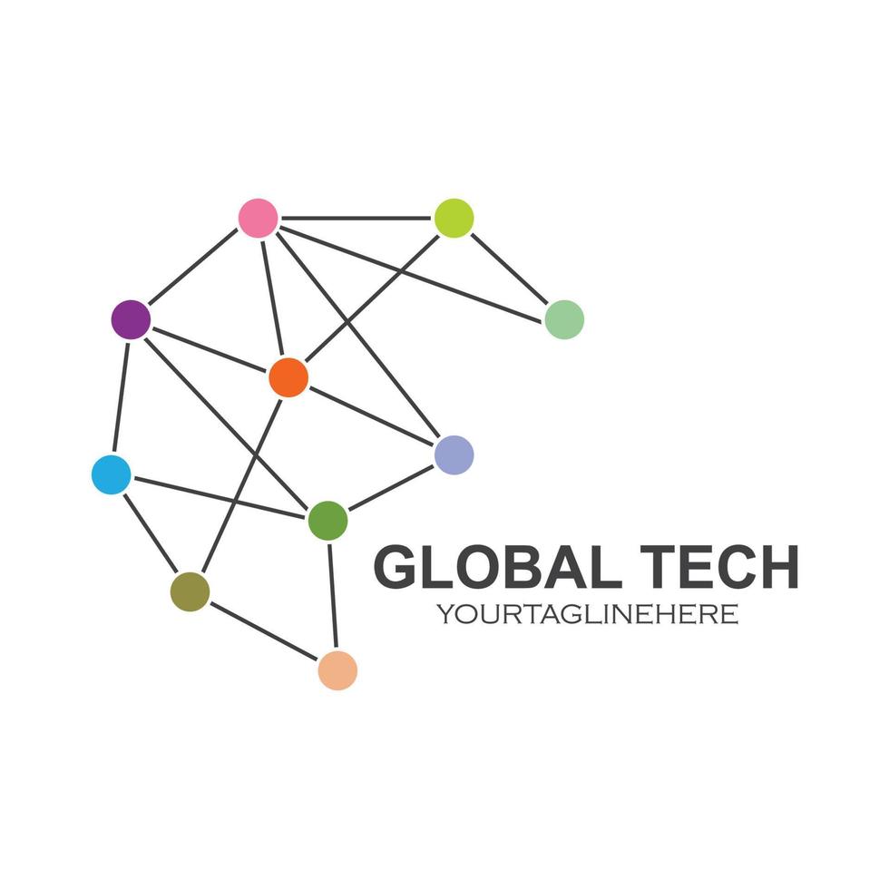 globale tecnologia logo icona vettore illustrazione design