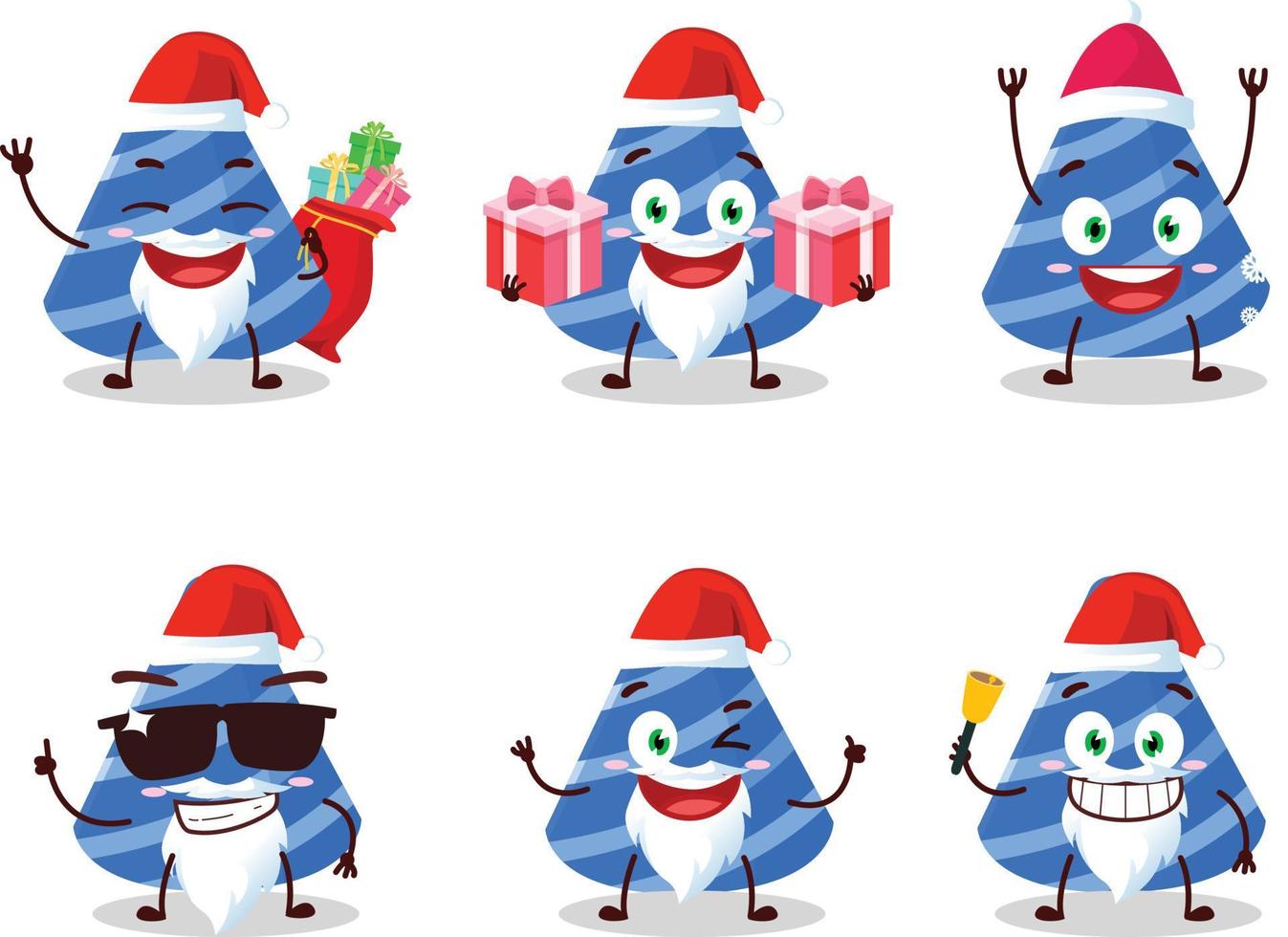 Santa Claus emoticon con festa cappello cartone animato personaggio vettore