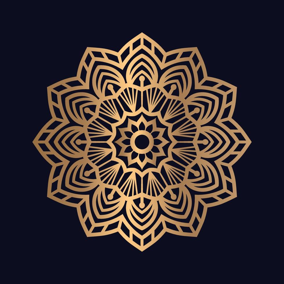 lusso ornamentale mandala design nel d'oro sfondo design gratuito vettore