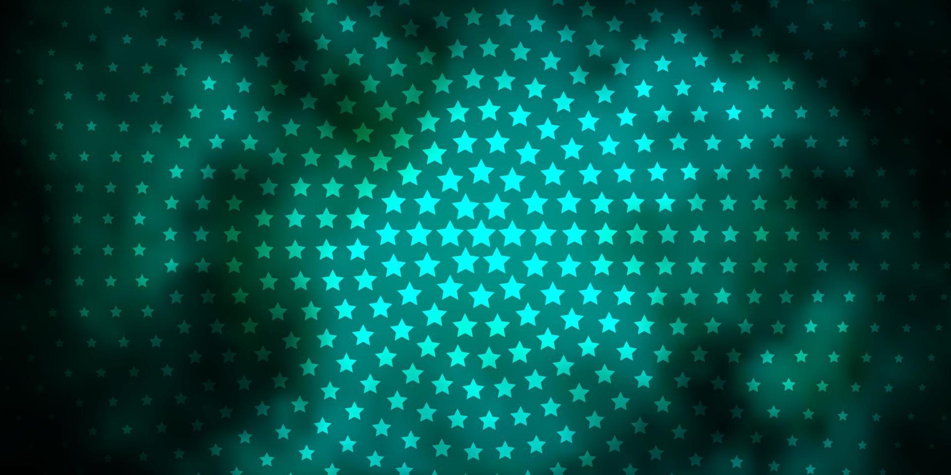 modello vettoriale blu scuro, verde con stelle astratte.