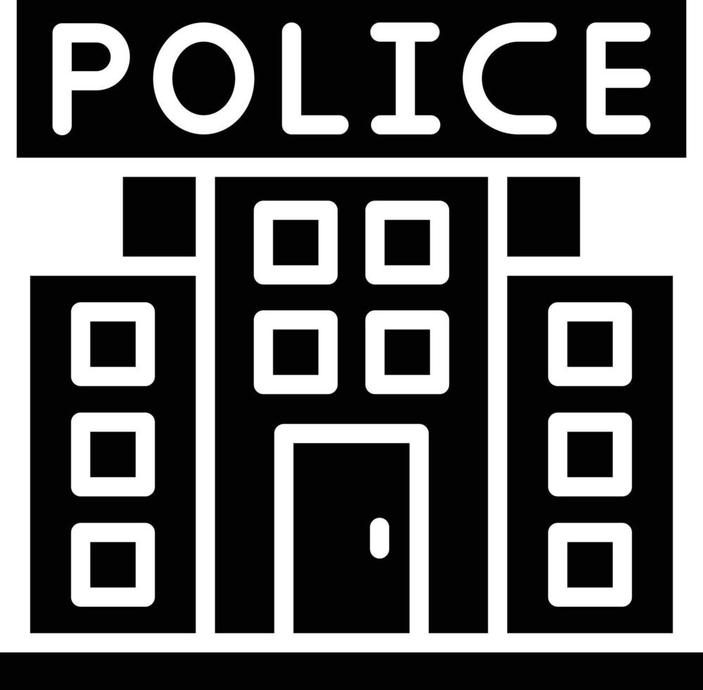 illustrazione del design dell'icona di vettore della stazione di polizia