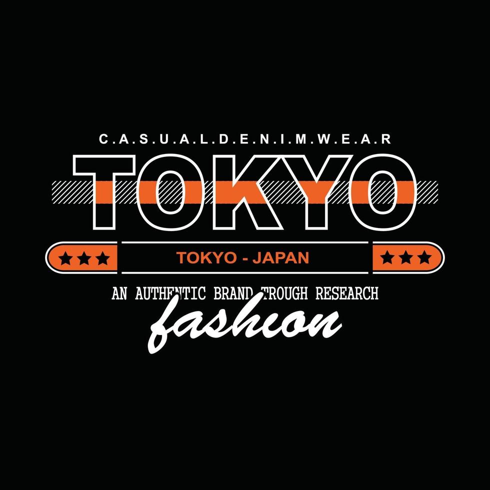 design t-shirt tipografia denim giappone tokyo vettore