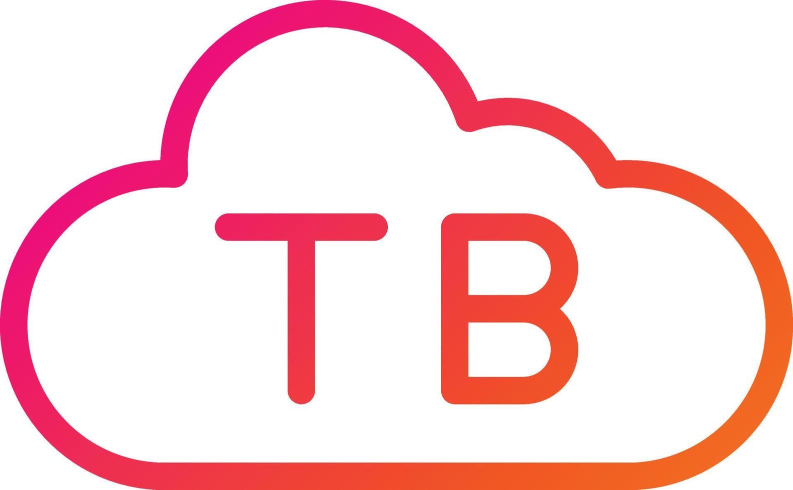 illustrazione del disegno dell'icona di vettore della nuvola di tb