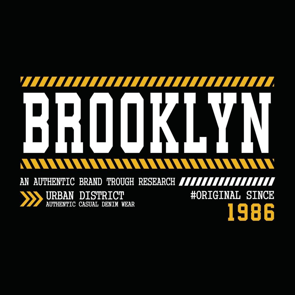 design tipografico di abbigliamento urbano originale di brooklyn vettore
