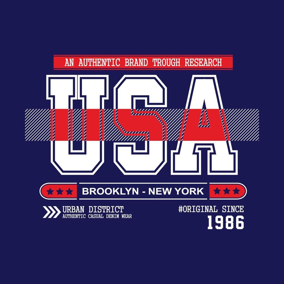 design tipografico di abbigliamento urbano usa new york city vettore