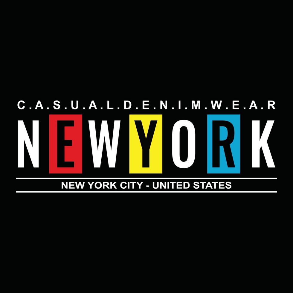 design tipografico di abbigliamento urbano di New York City vettore
