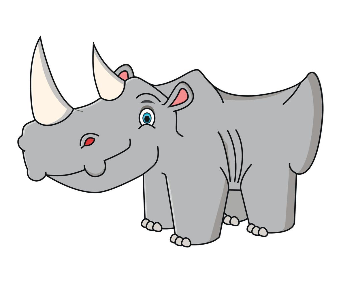 cartone animato rinoceronte vettore illustrazione