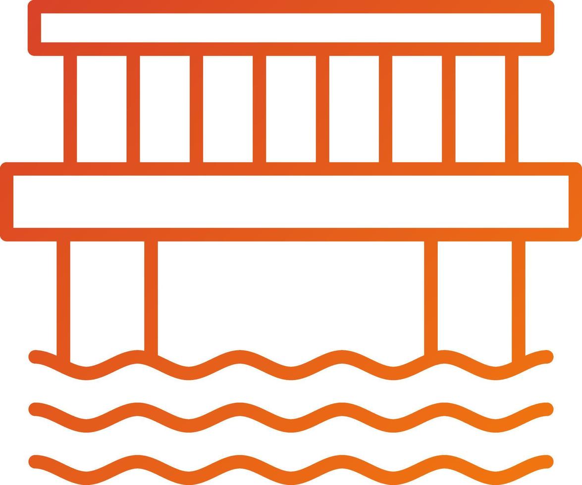 acqua ponte icona stile vettore