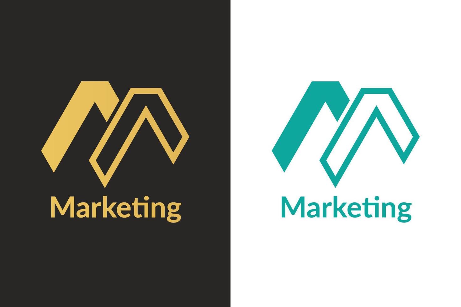 marketing lettera m logo vettore