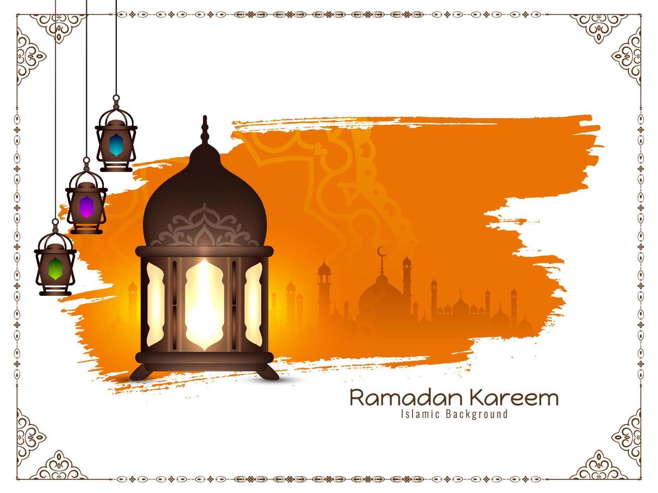 Ramadan kareem islamico Arabo Festival saluto sfondo vettore