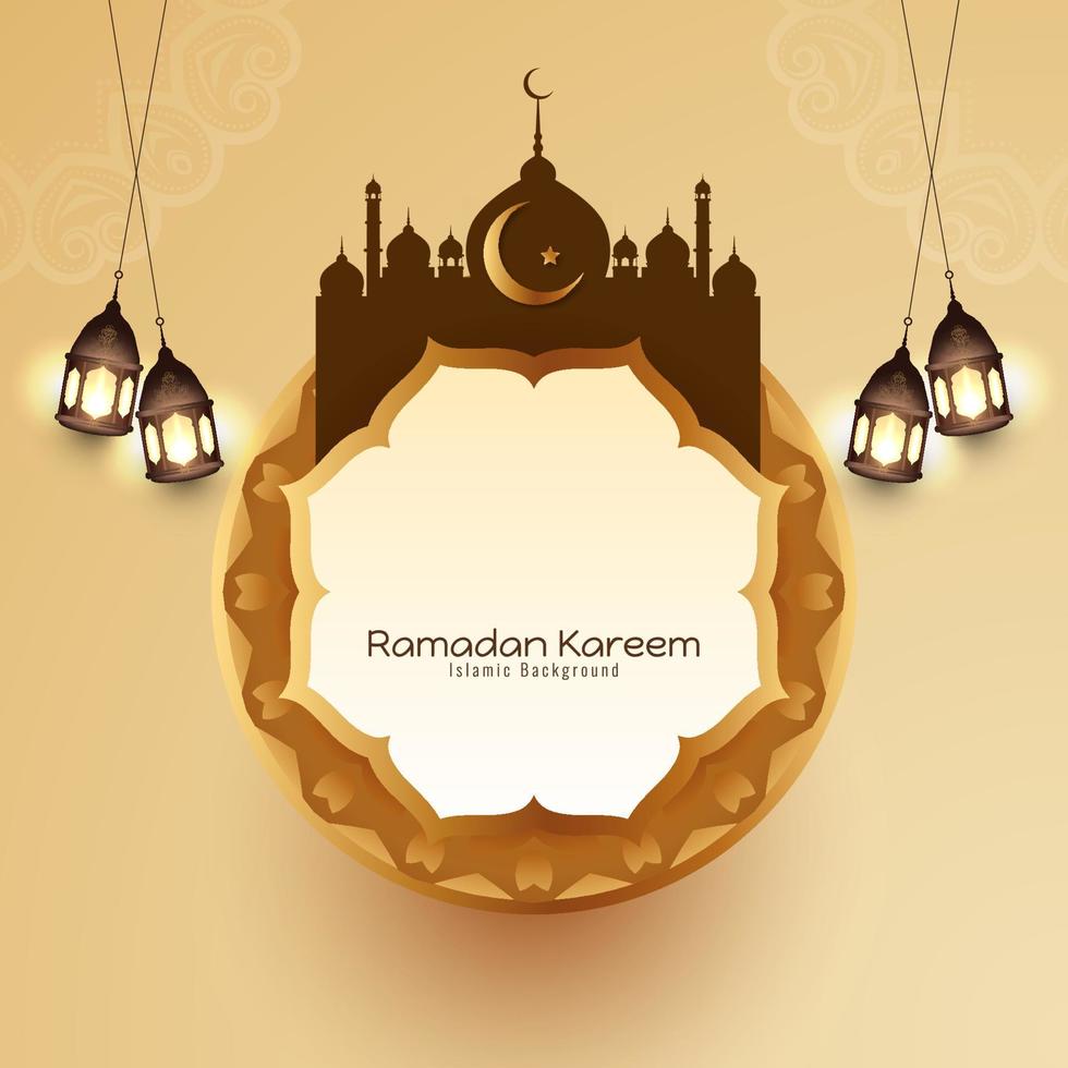 biglietto di auguri per la celebrazione del festival islamico di ramadan kareem vettore