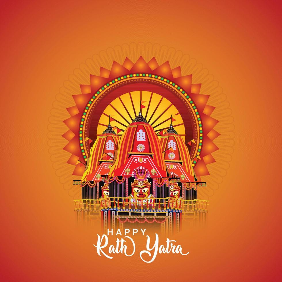 rath yatra di lord jagannath balabhadra e celebrazione del festival di subhadra vettore