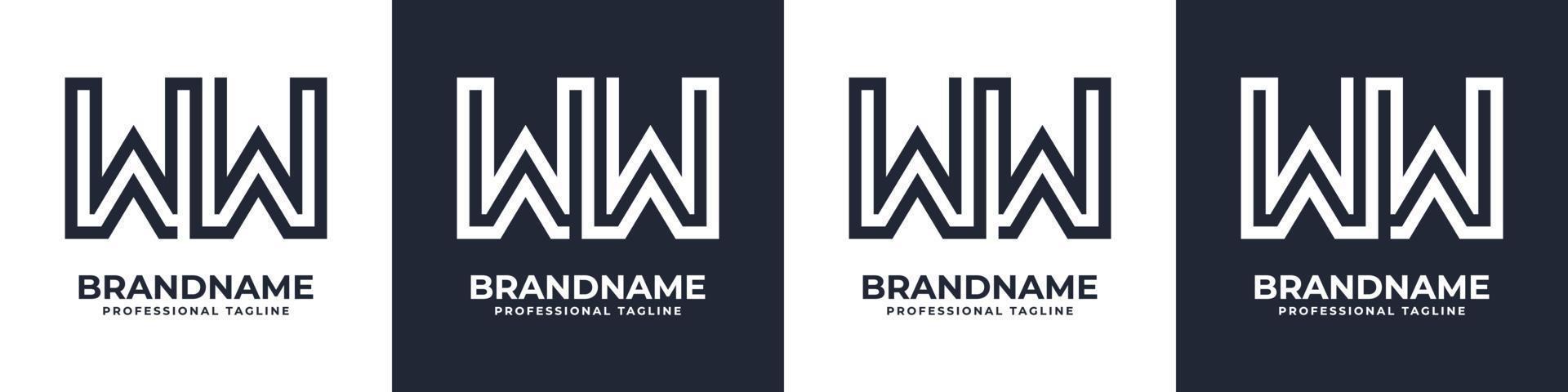 semplice ww monogramma logo, adatto per qualunque attività commerciale con ww o w iniziale. vettore