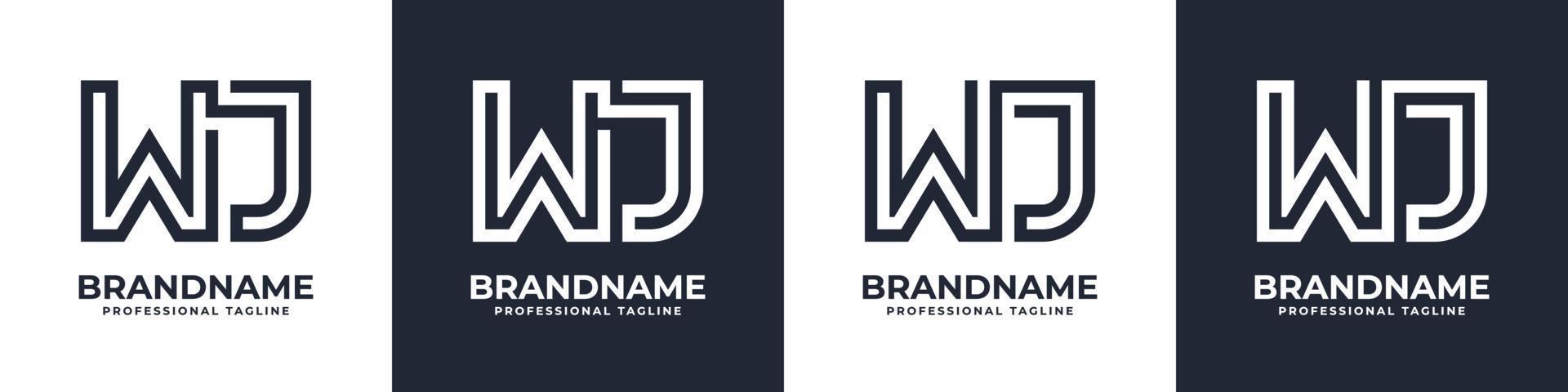 semplice wj monogramma logo, adatto per qualunque attività commerciale con wj o jw iniziale. vettore