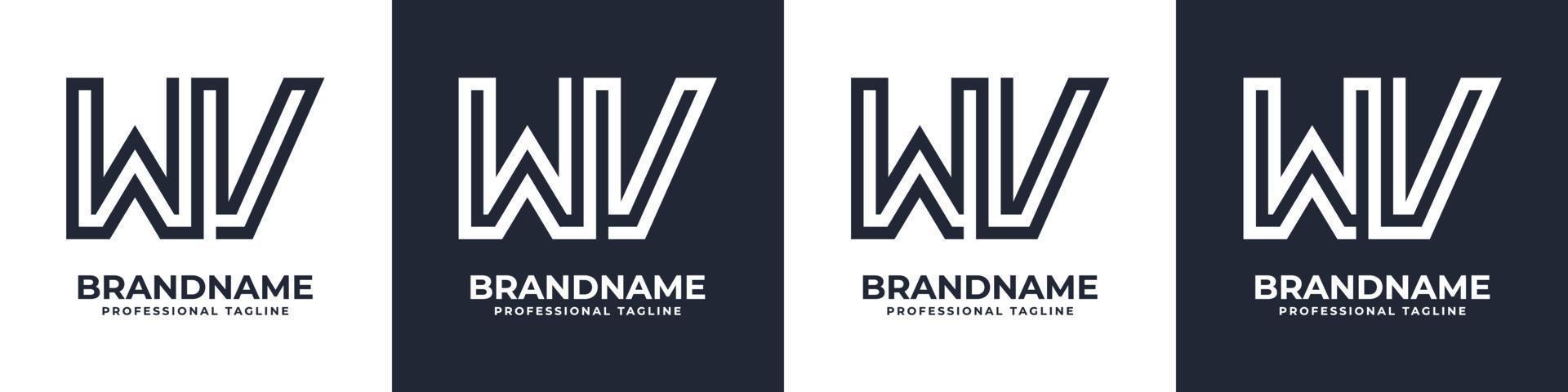 semplice wv monogramma logo, adatto per qualunque attività commerciale con wv o vw iniziale. vettore