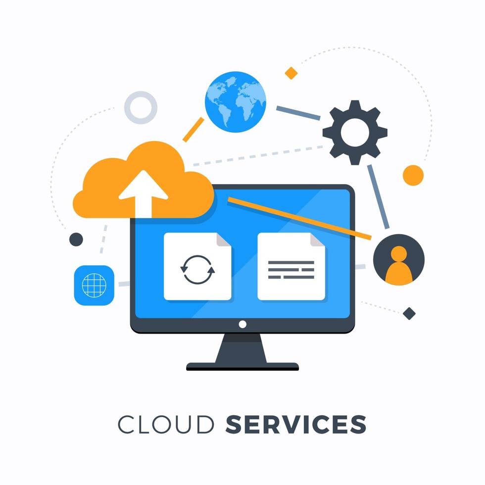 servizi di cloud computing vettore