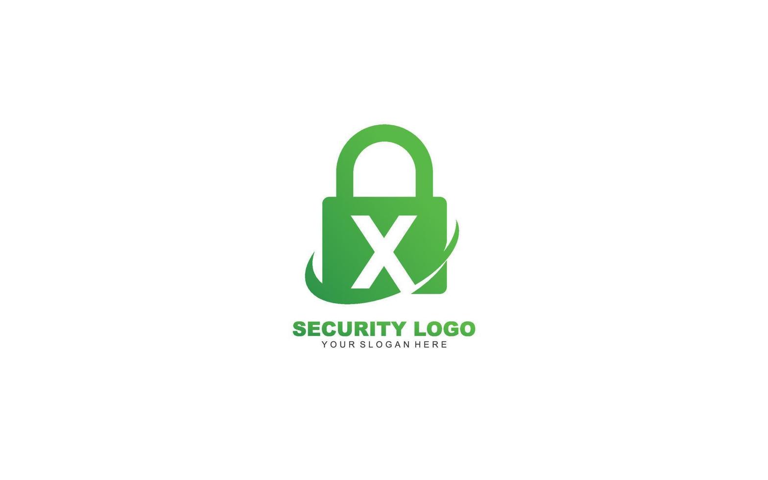 X sicurezza logo design ispirazione. vettore lettera modello design per marca.