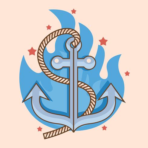 anchor new skool tattoo concept vettore